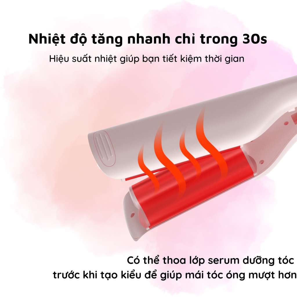 Ảnh Máy Uốn Tóc Xoăn Gợn Sóng Nước NANOMAX D25 4 Mức Điều Chỉnh Nhiệt Làm Nóng 30 Giây Ion Âm Giữ Nếp Lâu 2