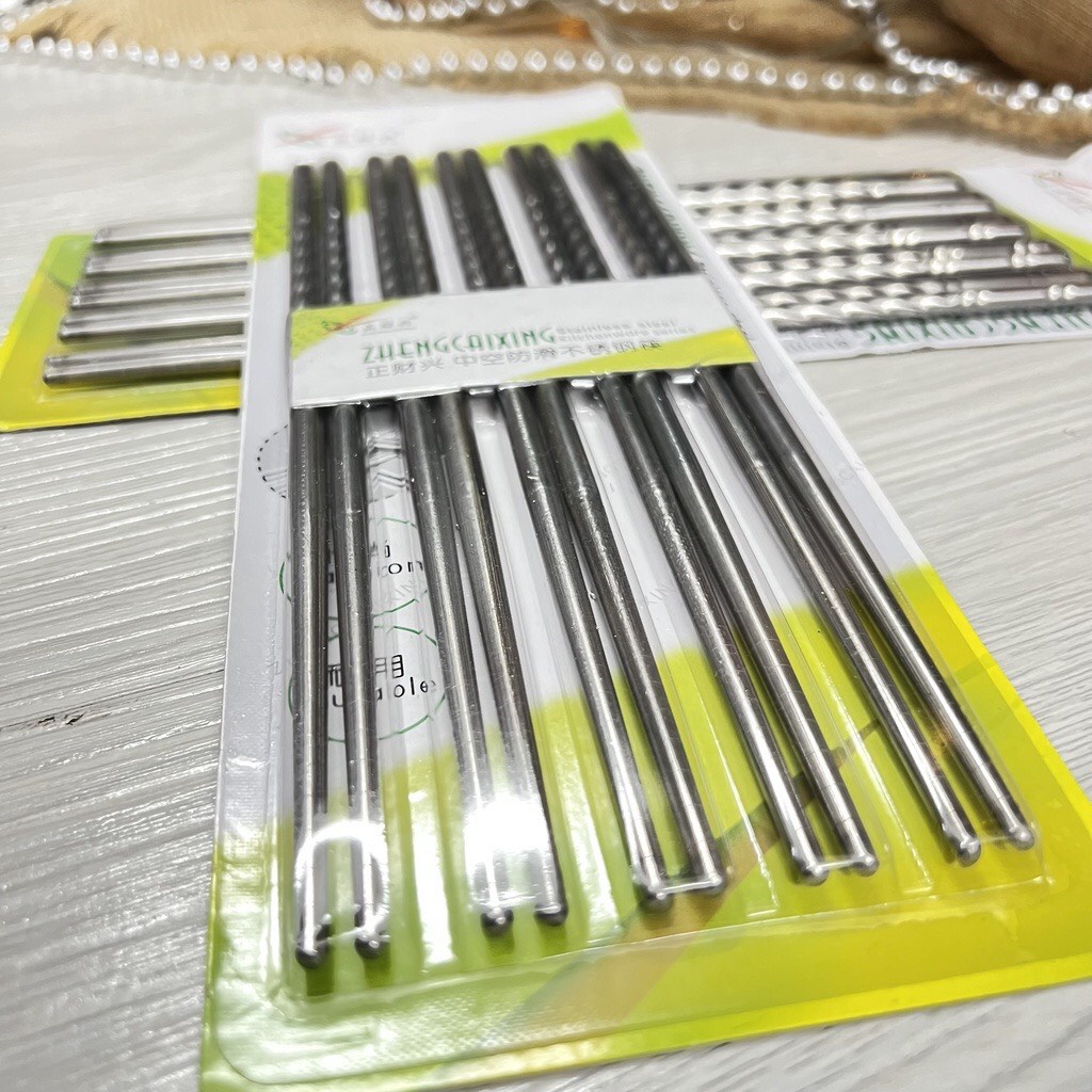 Bộ 5 đôi Đũa inox xoắn ăn cơm tiện lợi siêu rẻ