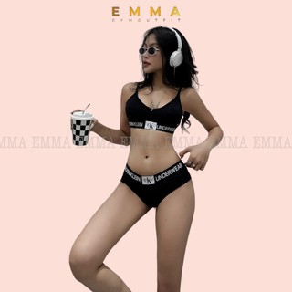 Bộ Đồ Lót Bikini Thể Thao Logo Cạp Chữ