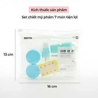 Bộ chiết mỹ phẩm mini 7 món, bộ chiết mỹ phẩm du lịch nhỏ gọn tiện lợi { H }
