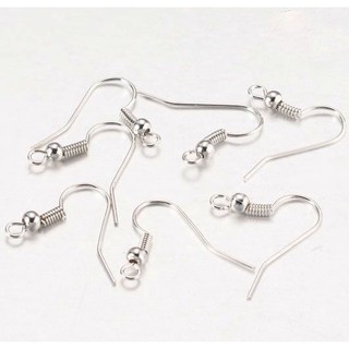 Móc bông tai, phôi khuyên tai, hoa tai trơn, màu bạc, vàng, hình dấu hỏi, móc câu, phụ kiện làm trang sức handmade, DIY
