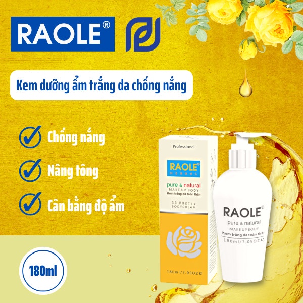 Kem trắng da toàn thân RAOLE 180ml Kem Body Raole