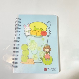 Sổ lò xo kẻ ngang 200 trang A6 TUANVIET BOOKS Bìa Nhựa Hoạt Hình Dễ Thương