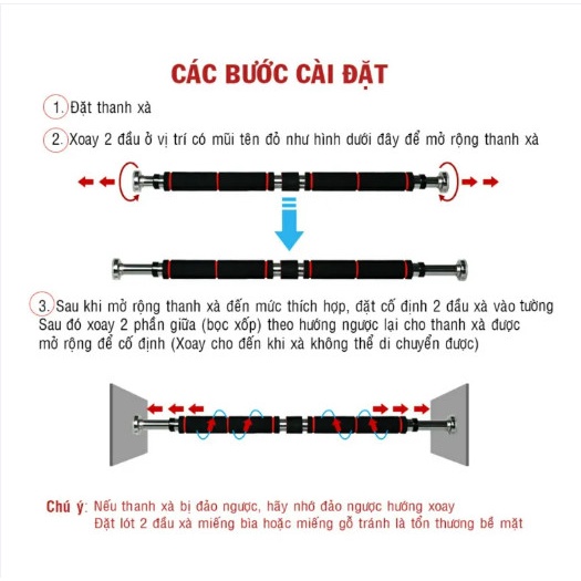 Xà Đơn Gắn Tường 💎FREESHIP💎 điều chỉnh kích thước Gắn Tường [Chuyên sỉ]