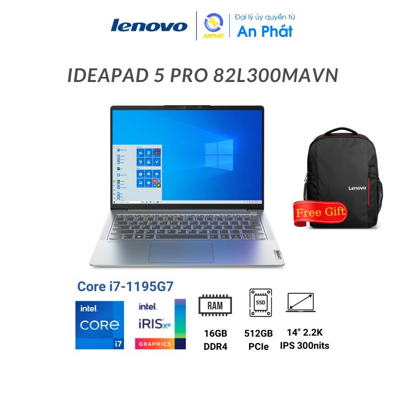 Laptop Lenovo Ideapad 5 Pro 82L300MAVN (Intel Core i7-1195G7)