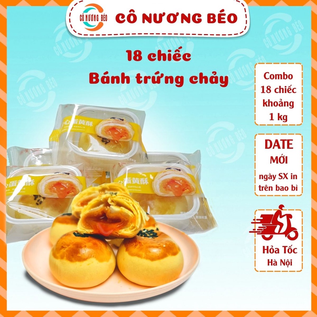 Bánh Trứng Chảy Ngàn Lớp nhân trứng muối tan chảy Aidebao [9 chiếc] – Ăn vặt cô nương béo