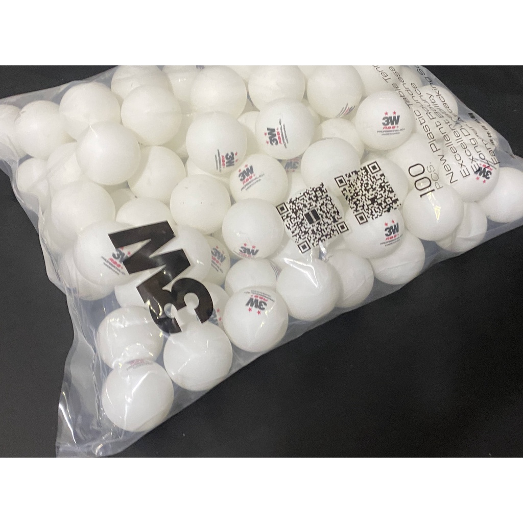 [200 quả] bóng tập luyện tiêu chuẩn  Sanwei 3w (Banh bóng bàn Sanwei 3w 200 trái)