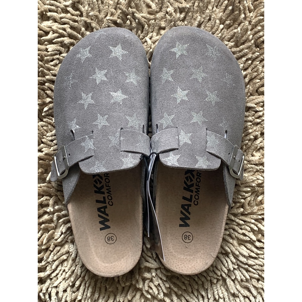 Dep tr u s c clogs cao c p WALKX Comfort chinh hang 100 c birken boston style quai da gi m au chan Shopee Vi t Nam