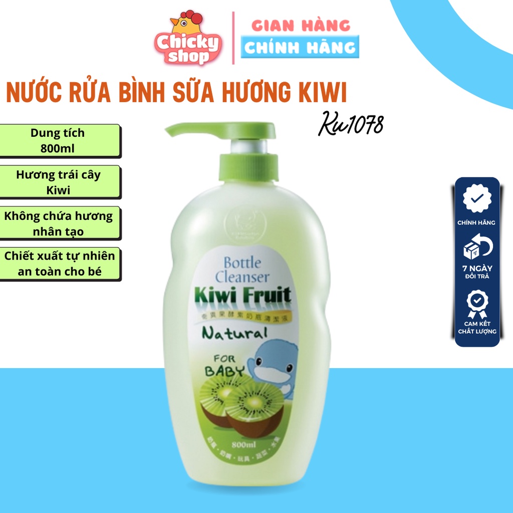 Nước rửa bình sữa hương kiwi KU.KU DUCKBILL KU1078-KU1081 - 600ml/800ml