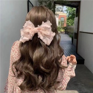 🎀 𝑭𝑹𝑬𝑬𝑺𝑯𝑰𝑷 🎀 Kẹp Tóc Hình Nơ Phối Lưới Cỡ Lớn Phong Cách Hàn Quốc Tinh Tế Thời Trang Hot Trend