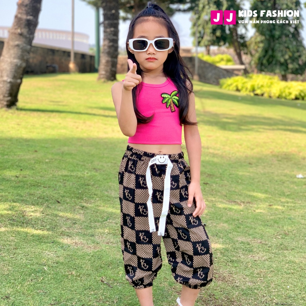 Quần Jogger Bé Gái Thun Dài Bo Ống – Phong Cách Hip Hop Năng Động | JJ Kids Fashion