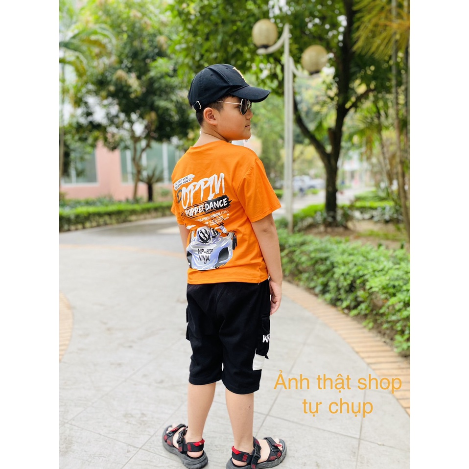Bộ đồ bé trai 28-45kg- áo phông quần kaki siêu chất bé trai mùa hè ẢNH THẬT CLIP THẬT