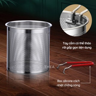 Nồi chiên nhúng ngập dầu mini đa năng, chiên khoai tây chiên, trụng bún, hủ tiếu, luộc, nấu bằng inox 304