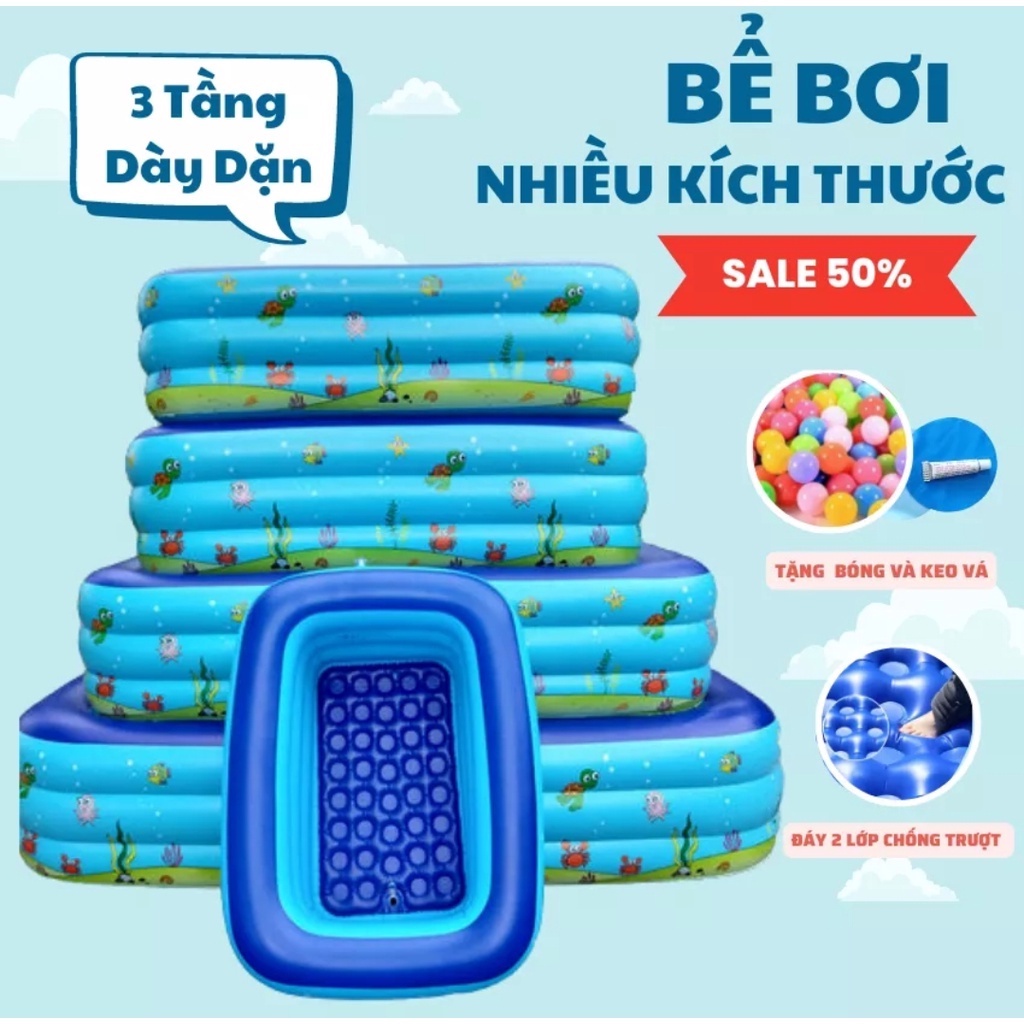 Bể Bơi Cho Bé, Phao Bơi Tại Nhà – 2m1 3 Tầng, 1m8 3 Tầng, 1m5 3 Tầng, 1m3 3 Tầng, 1m2 2 tầng