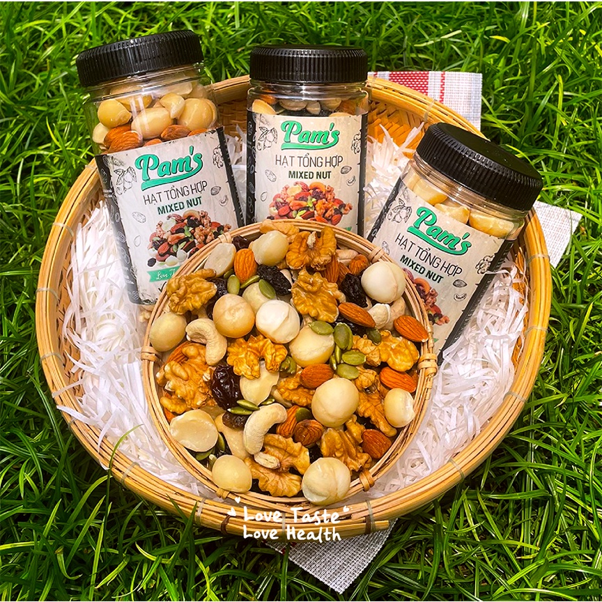 COMBO 3 Hũ Siêu Hạt Mix 6 Loại(Macca, Hạnh Nhân, Điều, Nhân Óc Chó, Hạt Bí, Nho Úc) Pams