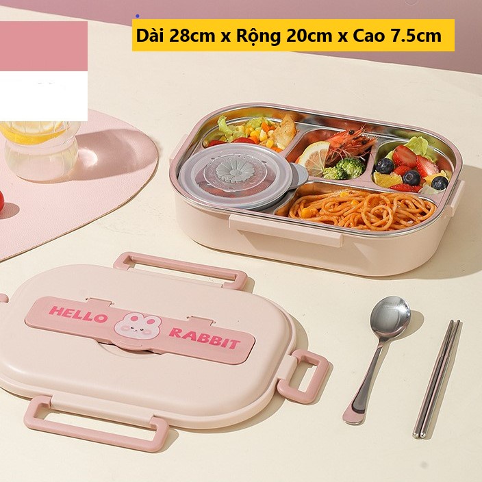 Hộp cơm giữ nhiệt Hello Rabbit đựng cơm văn phòng, hộp đựng cơm trưa ...