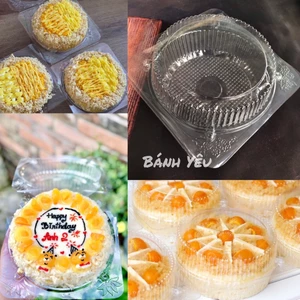 Hộp Nhựa Gập Tròn đựng bông lan trứng muối, bánh mì cuộn len, bánh cupcake