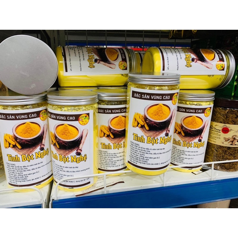 Tinh bột nghệ nguyên chất Organic hộp 500gr - trắng da, giảm mụn, mờ thâm nám, hỗ trợ tiêu hoá