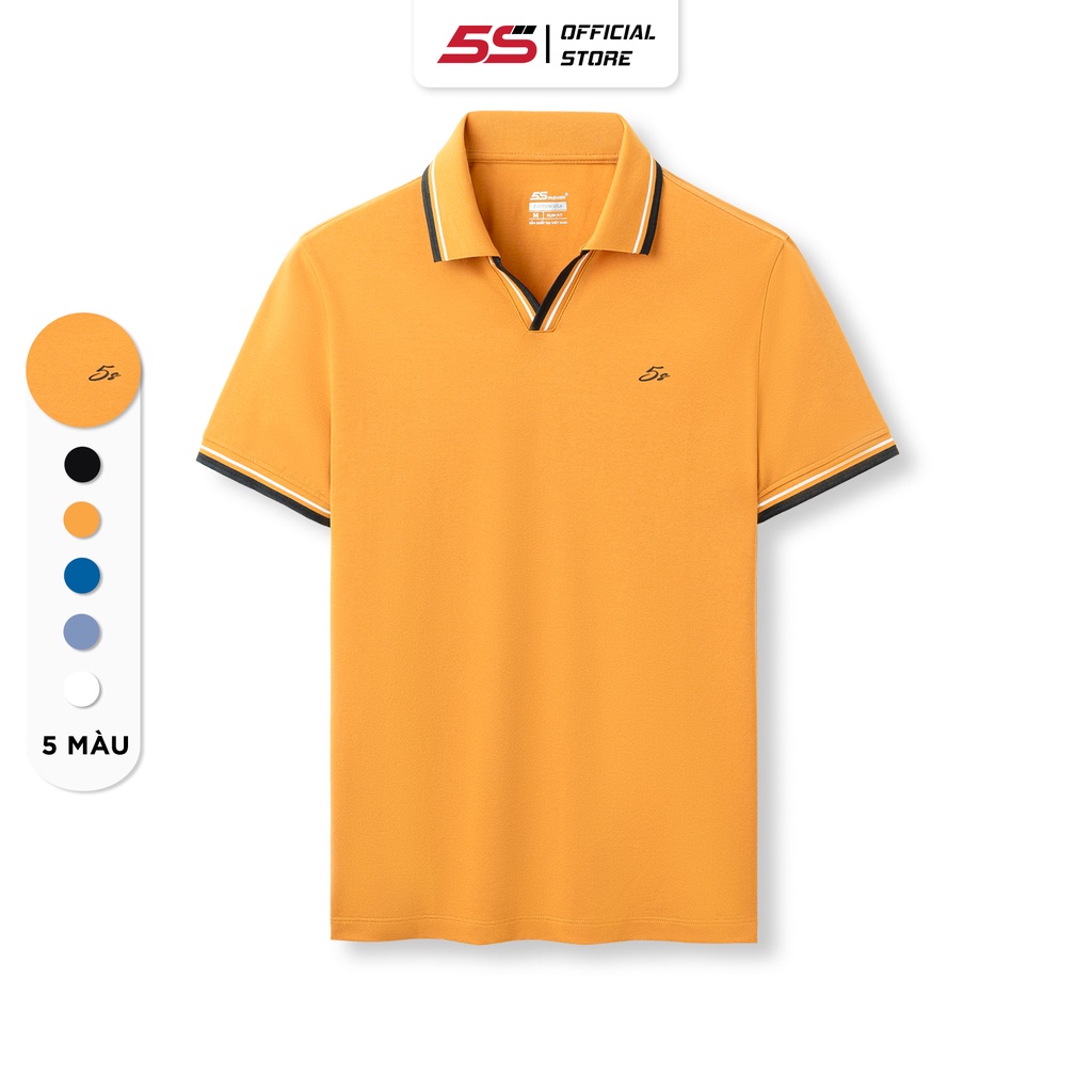 Áo Polo Nam 5S Premium, Chất Cotton, Mềm Mịn, Thiết Kế Cổ Chữ V Trẻ Trung (02-APC23010)