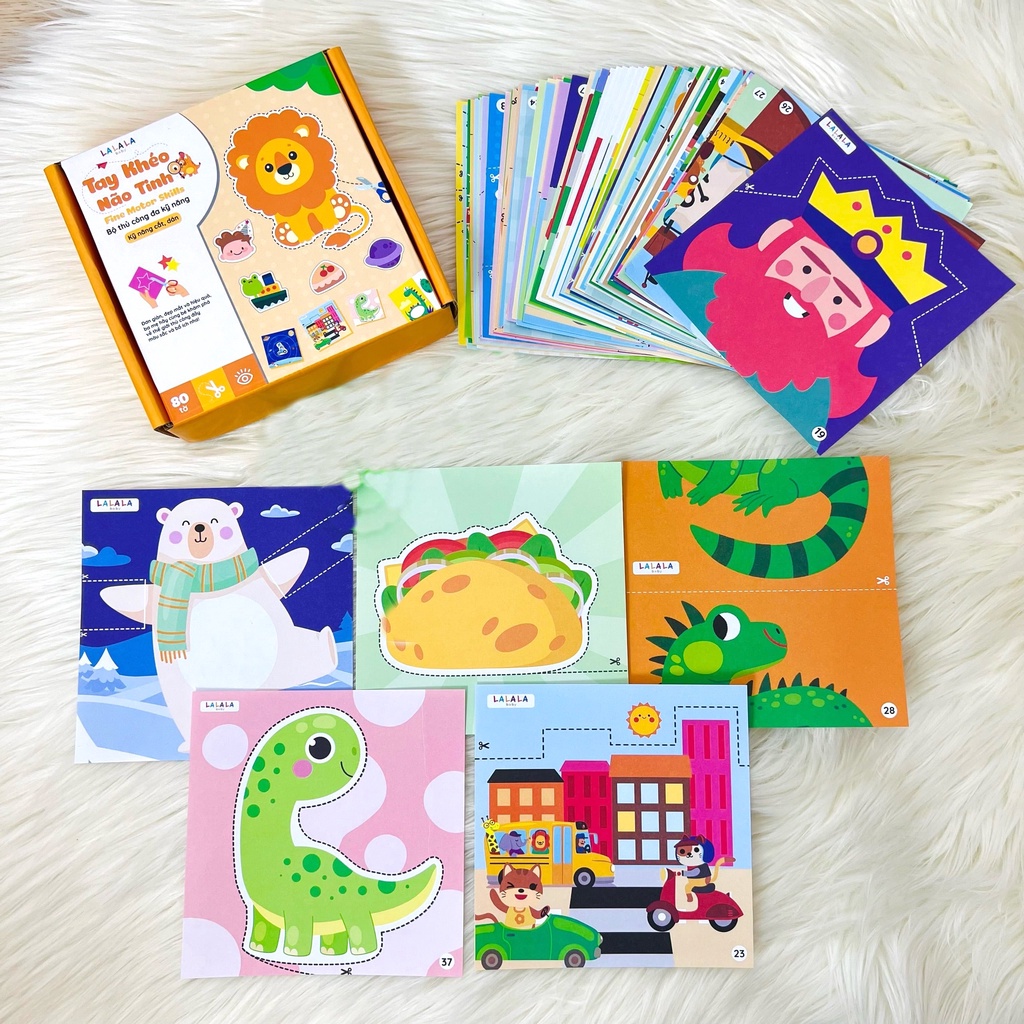 Ảnh Bộ Luyện Kỹ Năng Cắt Giấy 80 Tờ Cho Bé (không gồm kéo) Tay Khéo Não Tinh - LaLaLa Baby 2