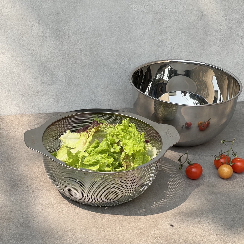 Bộ tô kèm rổ inox cao cấp Kaiyo Nhật Bản size 20 24cm hàng chính hãng ...