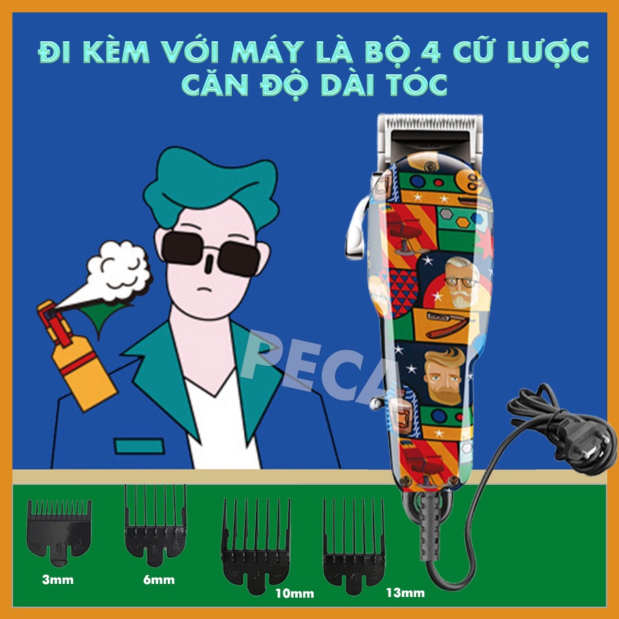 Ảnh Tông đơ cắt tóc chuyên nghiệp Kemei KM-MAX2093 cắm điện trực tiếp công suất mạnh 10W điều chỉnh được độ dài lưỡi tốc độ 2
