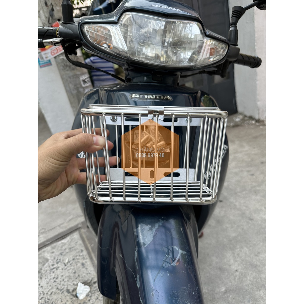 Rổ xe Wave, Rổ inox lưới chữ nhật nhỏ gọn đồ chơi phụ kiện Wave rổ inox ...
