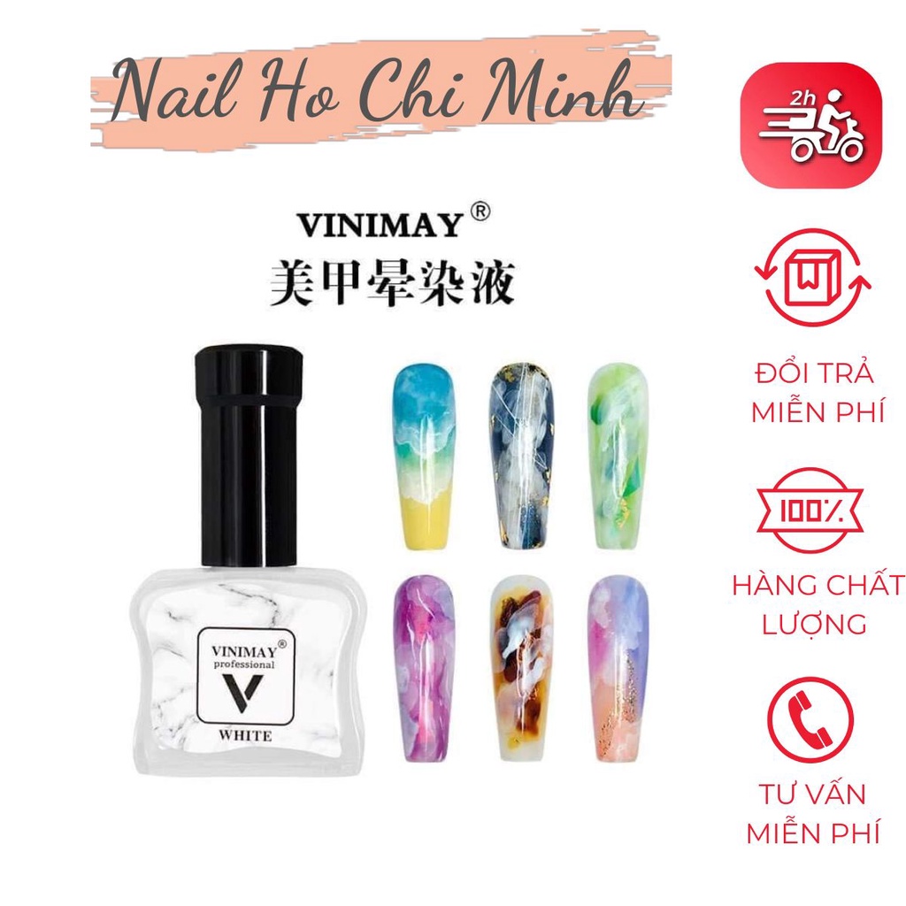 [CHÍNH HÃNG] Loang cồn đen, trắng Vinimay chính hãng - loang cồn trang trí móng tay nghệ thuật 15ml (lẻ 1 chai)