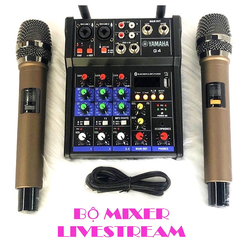 BỘ TRỘN ÂM THANH MIXER YAMAHA G4 USB CHUYÊN KARAOKE , LIVESTREAM , THU