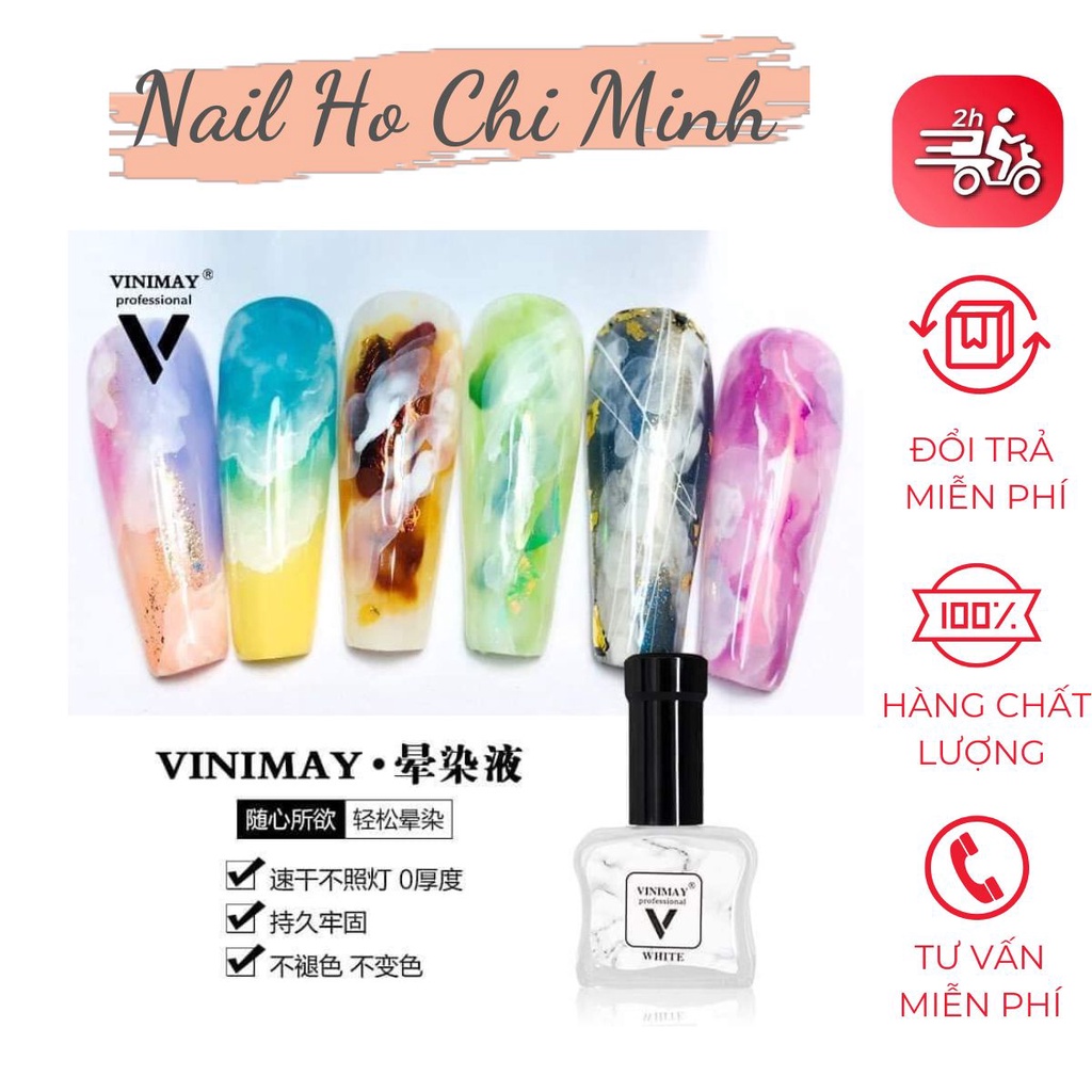 [CHÍNH HÃNG] Loang cồn đen, trắng Vinimay chính hãng - loang cồn trang trí móng tay nghệ thuật 15ml (lẻ 1 chai)