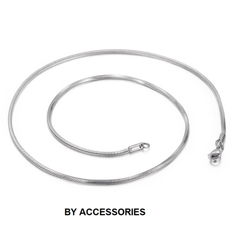 Dây chuyền nam nữ unisex titan mì trơn form vuông sắc nét độ dày 0.9 đến 2mm nhiều size không gỉ C04