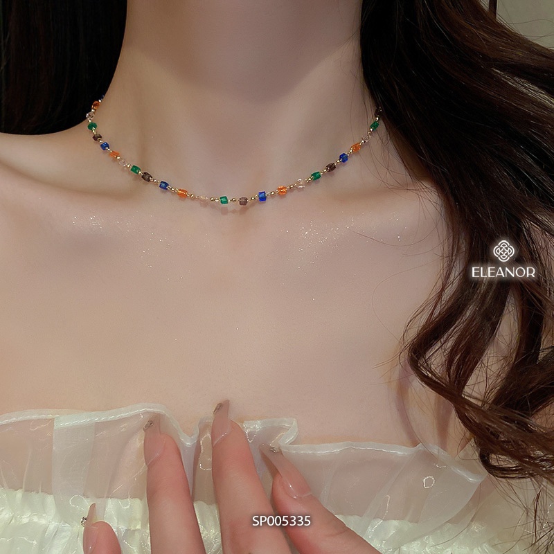 Dây chuyền nữ Eleanor Accessories dạng chuỗi hạt nhiều màu vòng cổ basic phụ kiện trang sức 5335