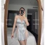 HT214 Váy ngủ sexy phối ren hông xuyên thấu kèm ĐỆM LÓT, đồ ngủ lụa dáng xoè tôn dáng HT214