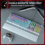 Bàn Phím Cơ Keycap Xuyên Led Gaming Màu Trắng AULA F2088 Nút Tròn Led Rgb Bàn Phím Máy Tính Laptop Pc Chơi Game Có Dây — ảnh 4