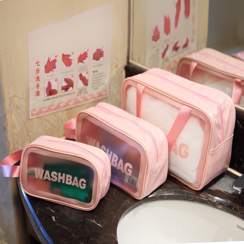 Cốp Trang Điểm Dạng Túi Xách Tay, Túi Cốp Đựng Mỹ Phẩm WASHBAG 3 size 3 màu Túi đựng đồ trang điểm đồ cá nhân chống nước
