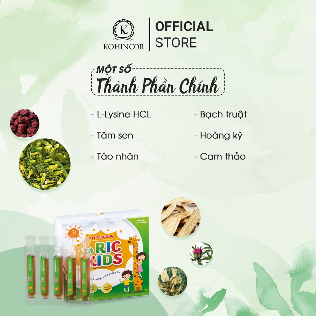 Ảnh Siro Ăn Ngủ Ngon Ric Kids Kohinoor 10ml 2