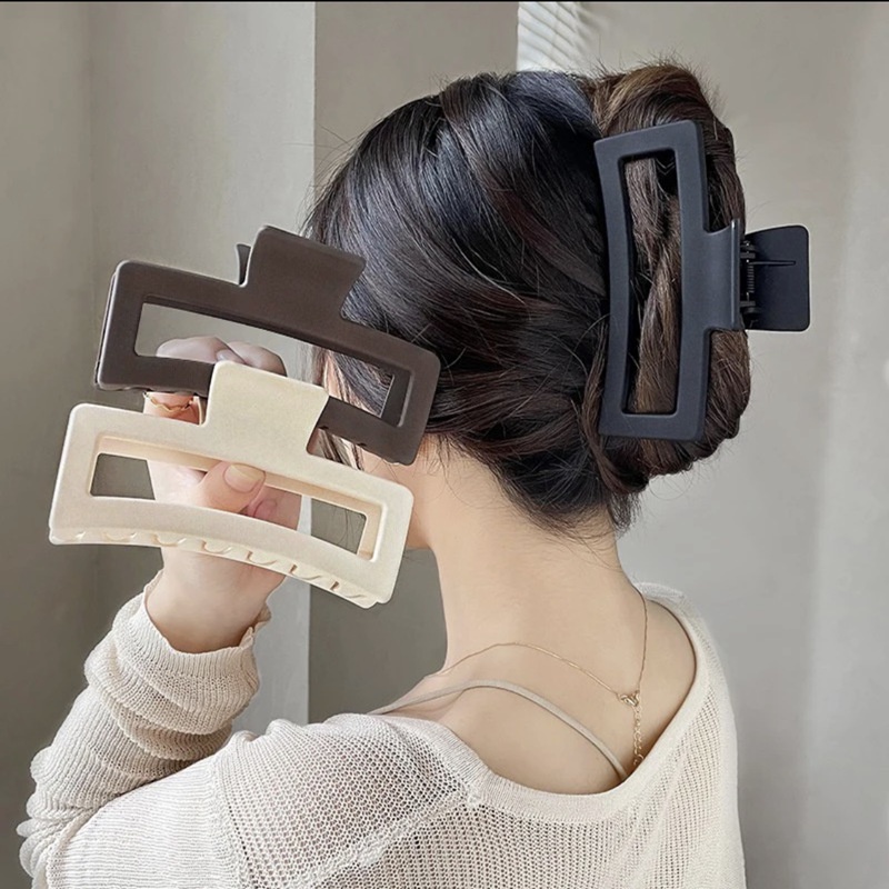 Quá Khổ 13CM Móng Vuốt Kẹp Tóc Thời Trang Cho Nữ Bé Gái Vuông Chất Lượng Cao Mờ Tóc Thời Trang Tính Khí Đơn Giản Kẹp Tóc