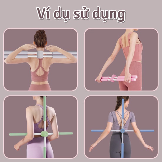 Ảnh BG - Gậy Tập Lưng, Vai, Chống Gù, Uốn Thẳng Lưng, Gậy Tập Yoga Gậy Chống Gù Lưng bằng thép Không Gỉ 1