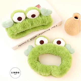 [Quà tặng dễ thương] Bờm tóc - Cài Tóc Ếch Xanh LINDO Xinh Xắn, Dễ Thương, Phủ Lông Nhung Mềm Mại