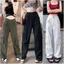 Quần hộp 4 túi chất liệu kaki, from ống rộng, cạp cúc trước phẳng sau chun dễ mặc