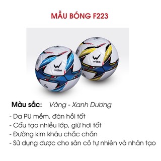 Quả bóng đá Wika F223 F123 da PU mềm hàng chính hãng Wika