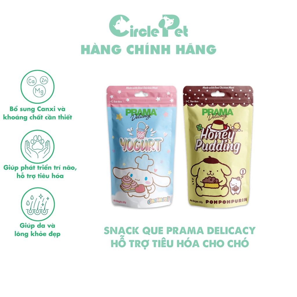 Snack Que Cho Chó Prama Delicary Vị Honey Pudding Và Sữa Chua Hỗ Trợ ...