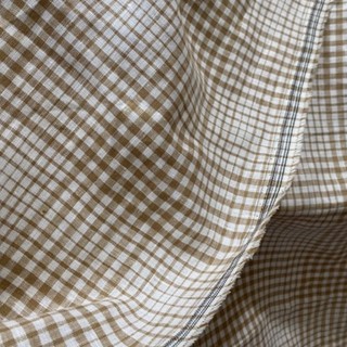 Vải Linen Tưng Caro Lạ Mắt Nâu Vintage Mềm Mướt Khổ 1m45