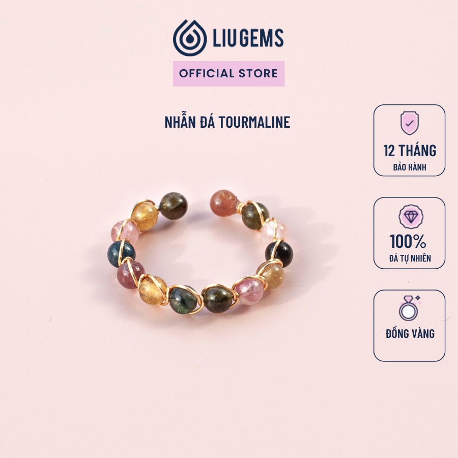 Nhẫn Đính Đá Nữ Liugems Đai Hở Đồng Tinh Tế Mang Nhiều Năng Lượng ND01