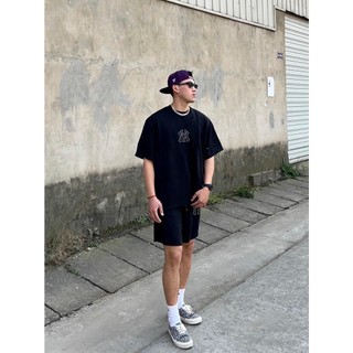 Bộ Quần Áo Thể Thao Nam Hè Logo NYY Đen Trơn Sành Điệu, Cotton Hàn Thoáng Khí Siêu Thấm Hút