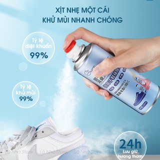 Xịt khử mùi giày kháng khuẩn làm thơm tủ giầy dép Shoes 2h 260ml.