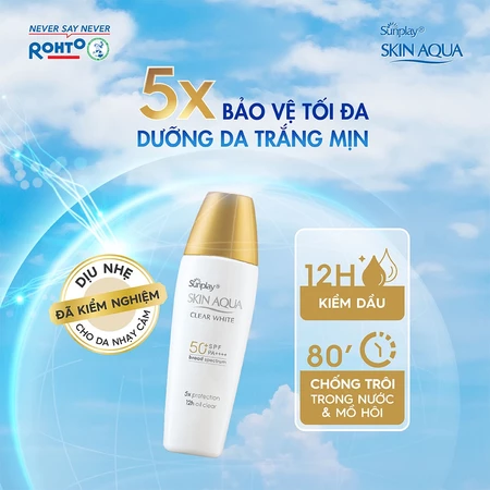 Kem Chống Nắng Sunplay Skin Aqua Clear White SPF 50+ PA++++ 25g/55g Dưỡng Trắng Cho Da Dầu - Dạng Sữa- Dr Thêm