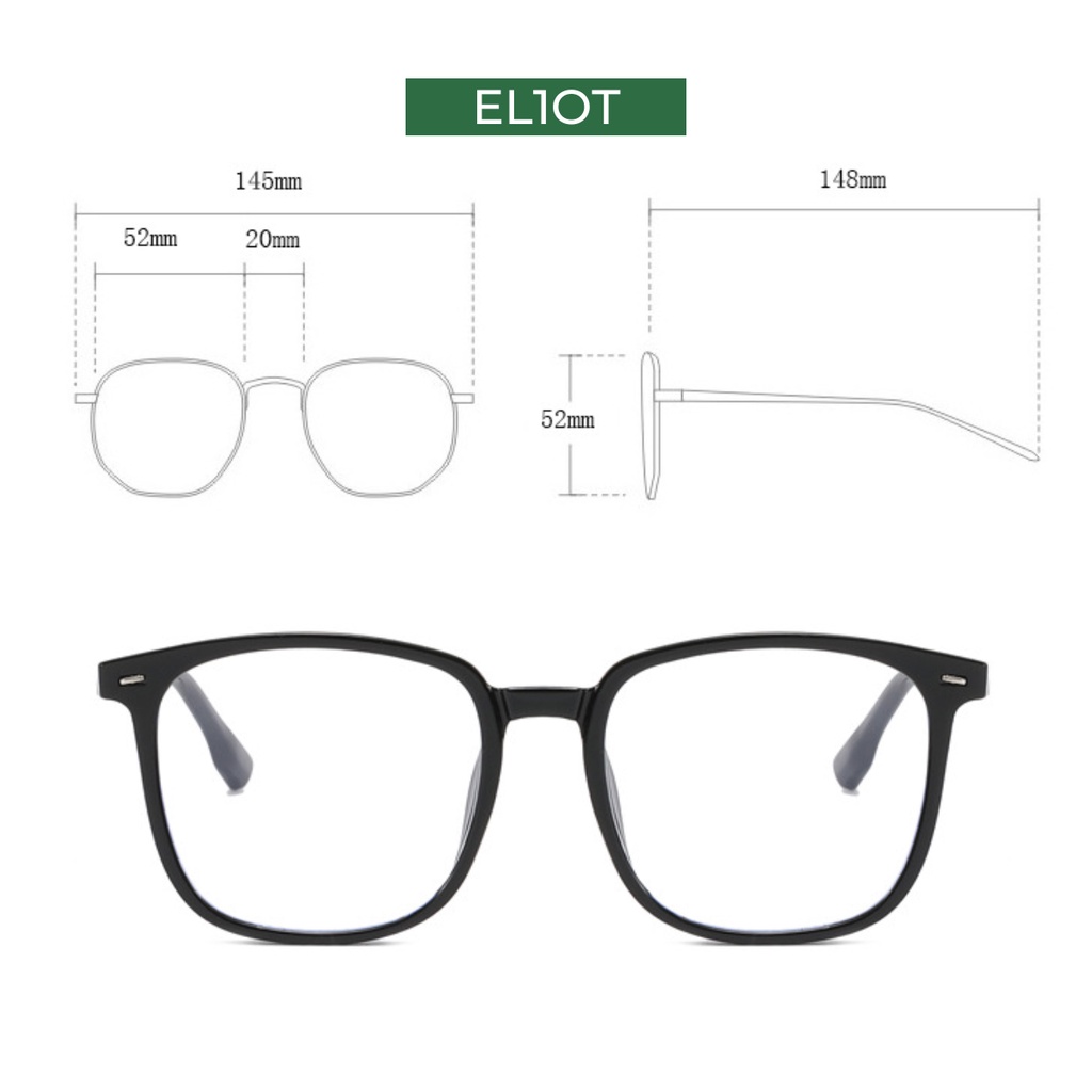 Gọng kính cận ELIOT Eyewear Ombre TR2101 mắt chống ánh sáng xanh có thể thay cận phù hợp cả nam và nữ