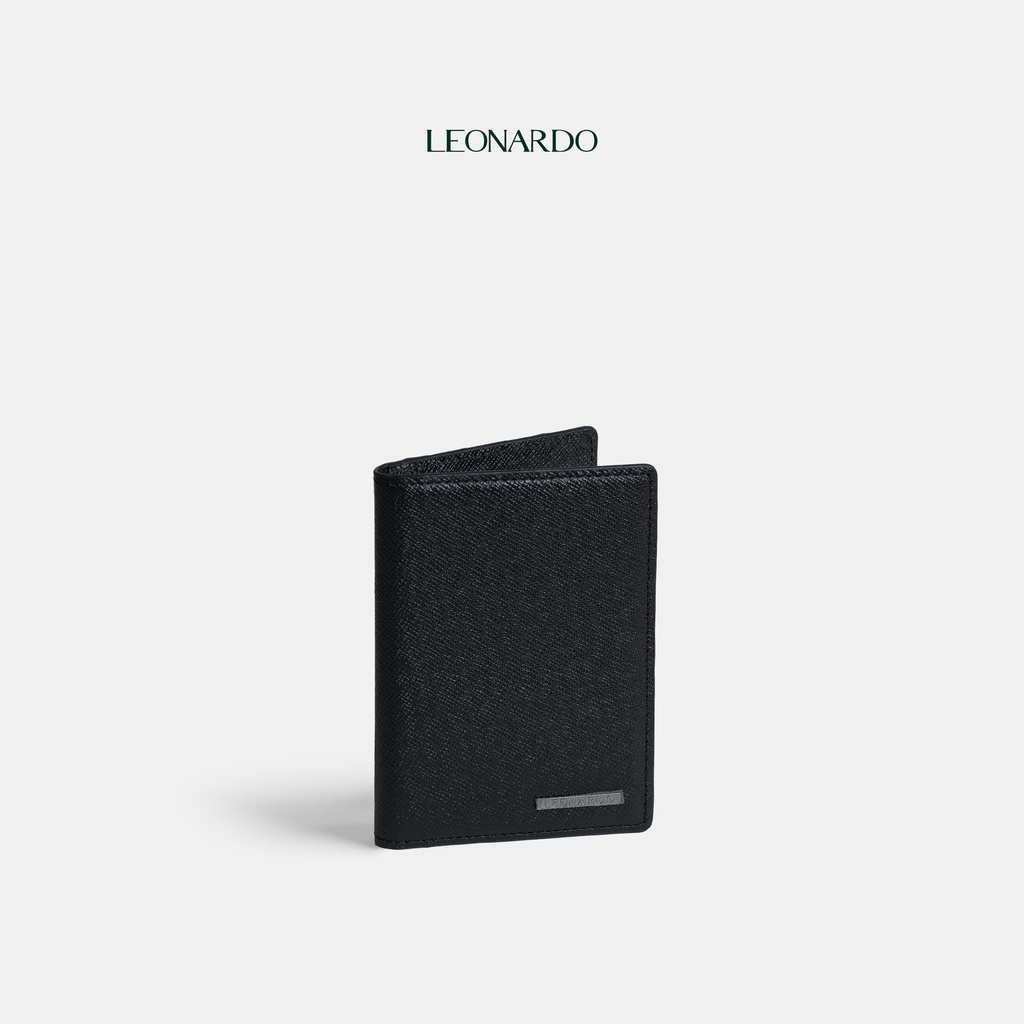 Ảnh Ví Da Nam Gập Đôi Dáng Đứng Leonardo - Card Mercury Wallet - Chất Liệu Da Taiga Có Độ Bền Cao 1