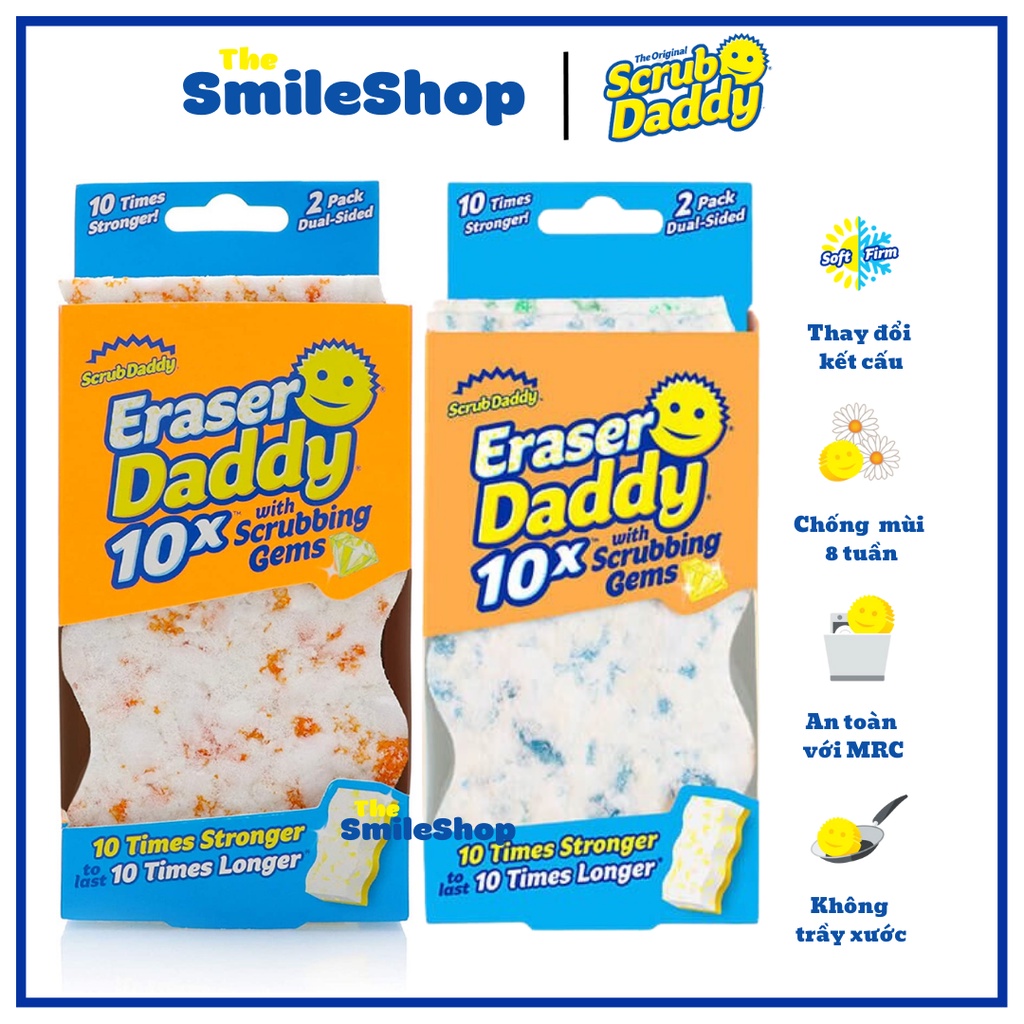 Miếng làm sạch bụi bẩn Scrub Daddy ERASER DADDY 10X SHEETS Shopee